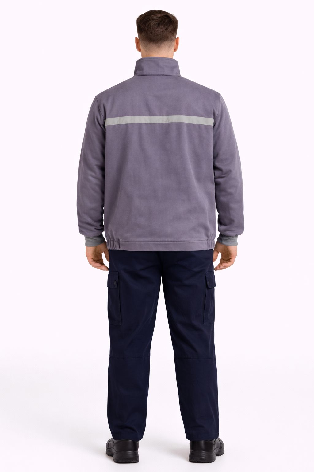 7/7 Gri Gabardin Kapitoneli Kışlık İşçi Montu