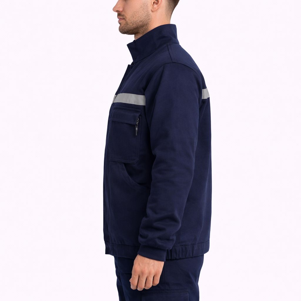 7/7 Lacivert Gabardin Kapitoneli Kışlık İşçi Montu