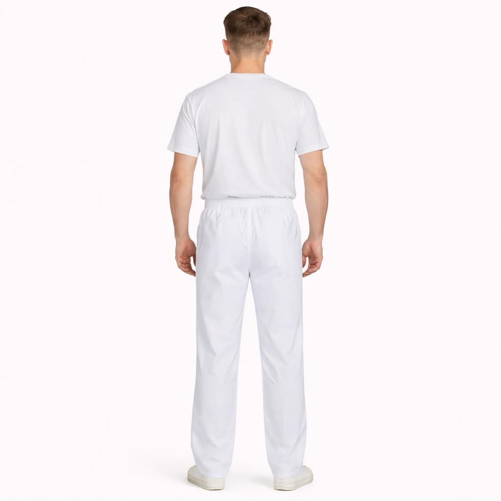 Beyaz Alpaka Pantolon Doktor-Aşçı İş Elbiseleri