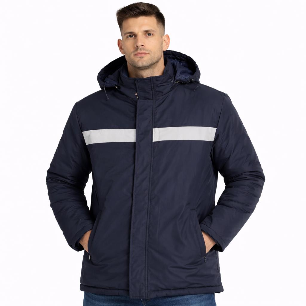 Bondit Polarlı Lacivert Reflektörlü Kapüşonlu Mont