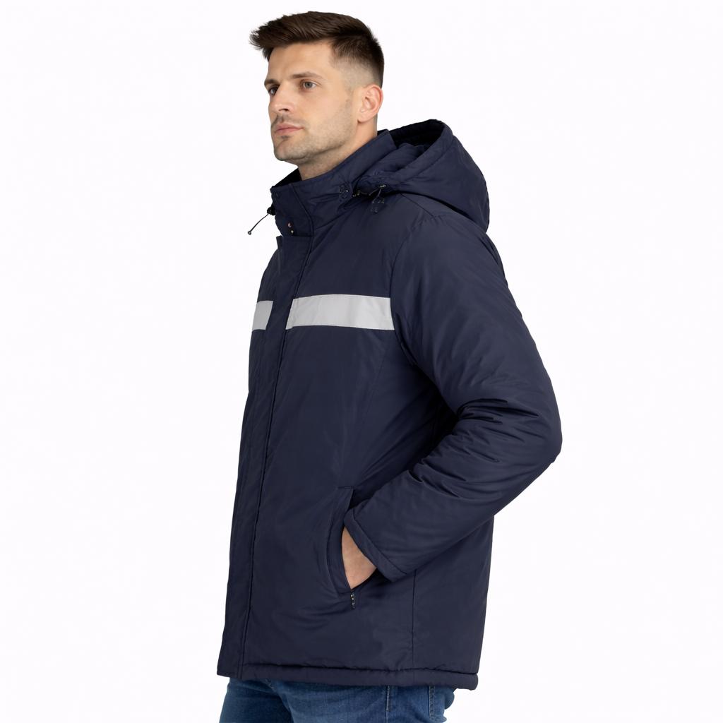 Bondit Polarlı Lacivert Reflektörlü Kapüşonlu Mont