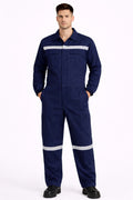 Lacivert Gabardin Reflektörlü 16/12 Boy Tulum İşçi Tulumu