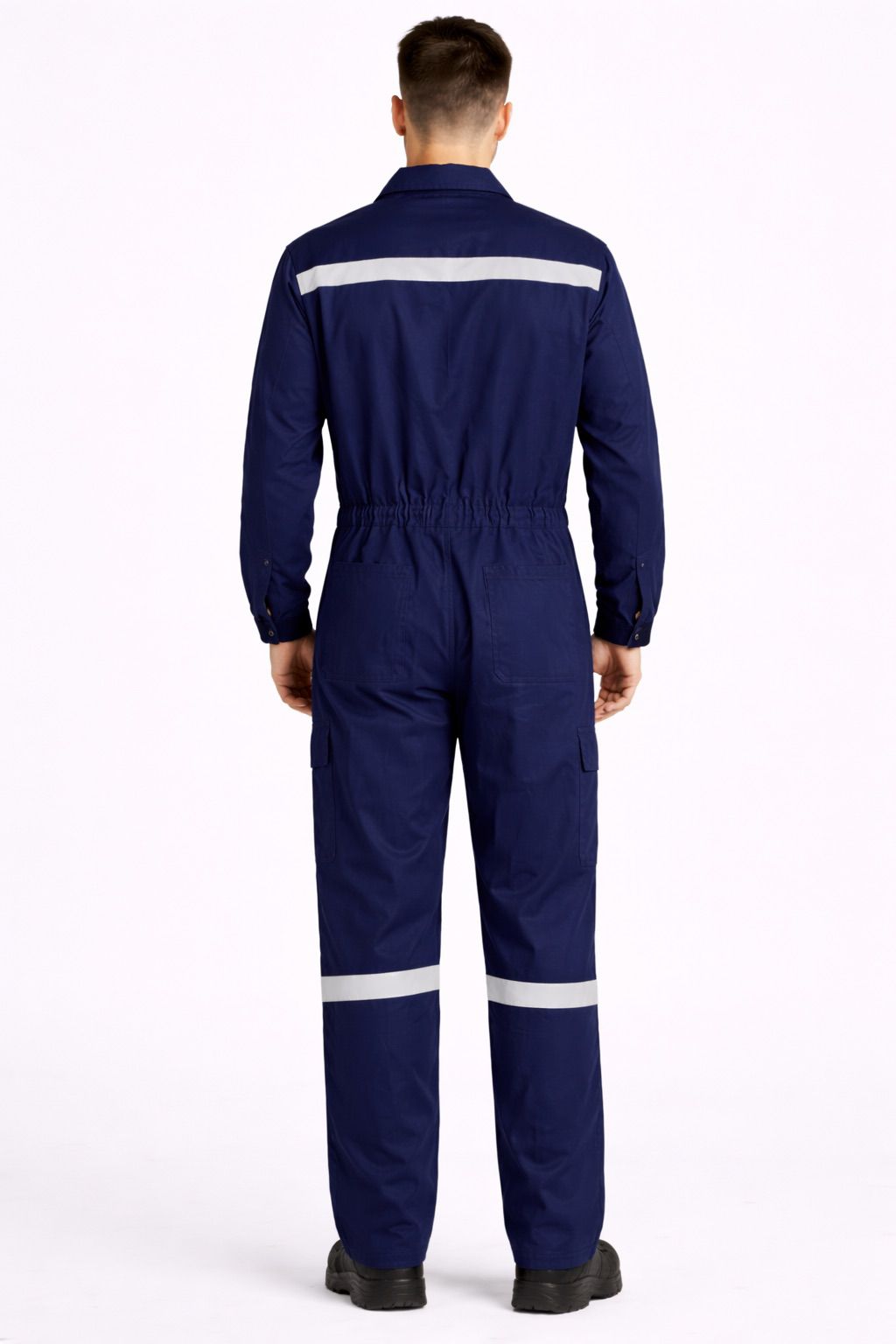 Lacivert Gabardin Reflektörlü 16/12 Boy Tulum İşçi Tulumu