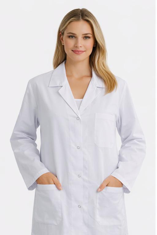 Beyaz Kadın Doktor Hemşire Laboratuvar Önlükleri Şık Dayanıklı