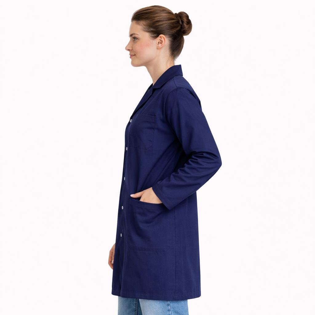 Lacivert Kadın Doktor Hemşire Laboratuvar Önlükleri Şık Dayanıklı
