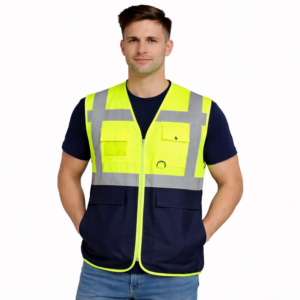 İkaz Yeleği Mühendis Tipi Cepli Fosforlu Reflektörlü