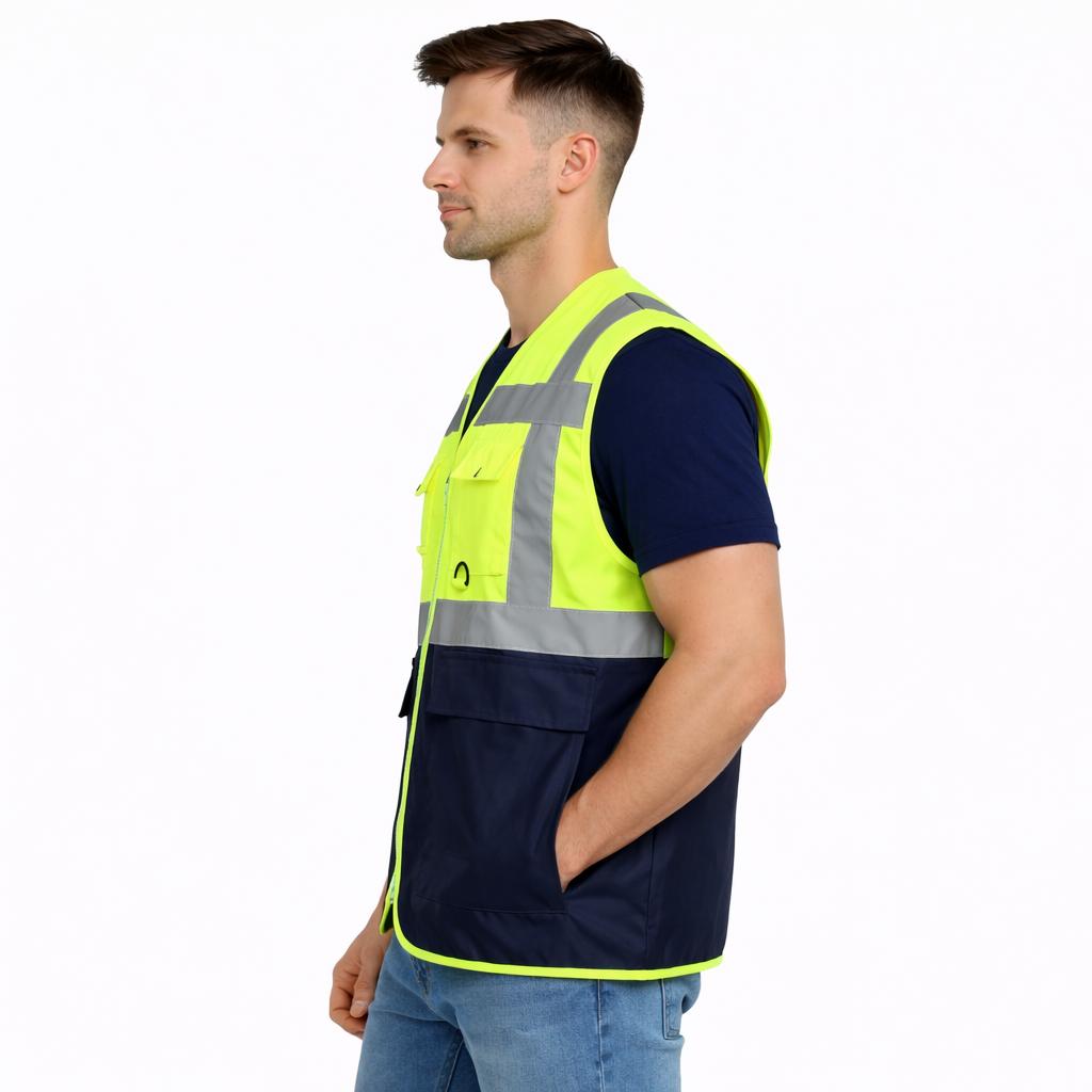 İkaz Yeleği Mühendis Tipi Cepli Fosforlu Reflektörlü